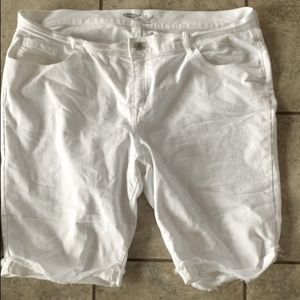 White bermuda jean shorts